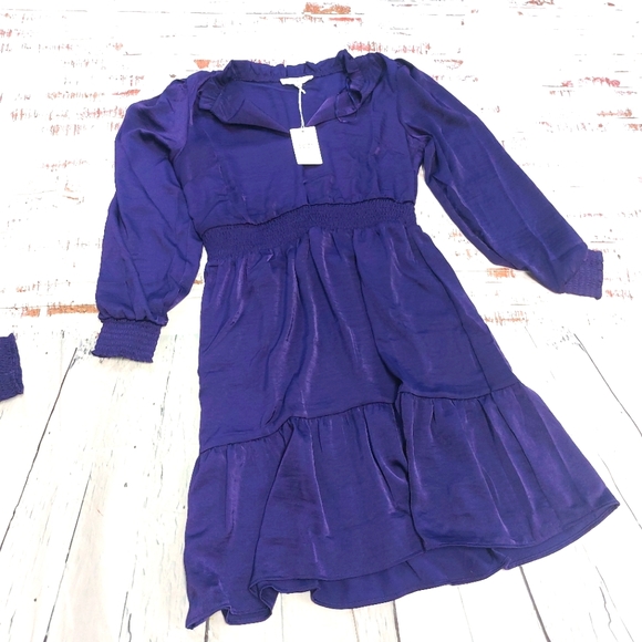 Lucky Brand Dresses & Skirts - Lucky Brand Flowy cinched waist purple mini dress